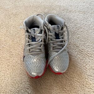 Under Armour Kids Silver and Red Sneakers